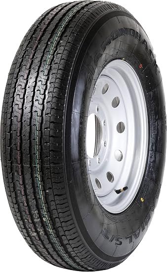 TASKMASTER Diamondback ST235/80R16 Load Range E Tire on 16in Silver Modular Wheel – 10 Ply Trailer Tire Assembly