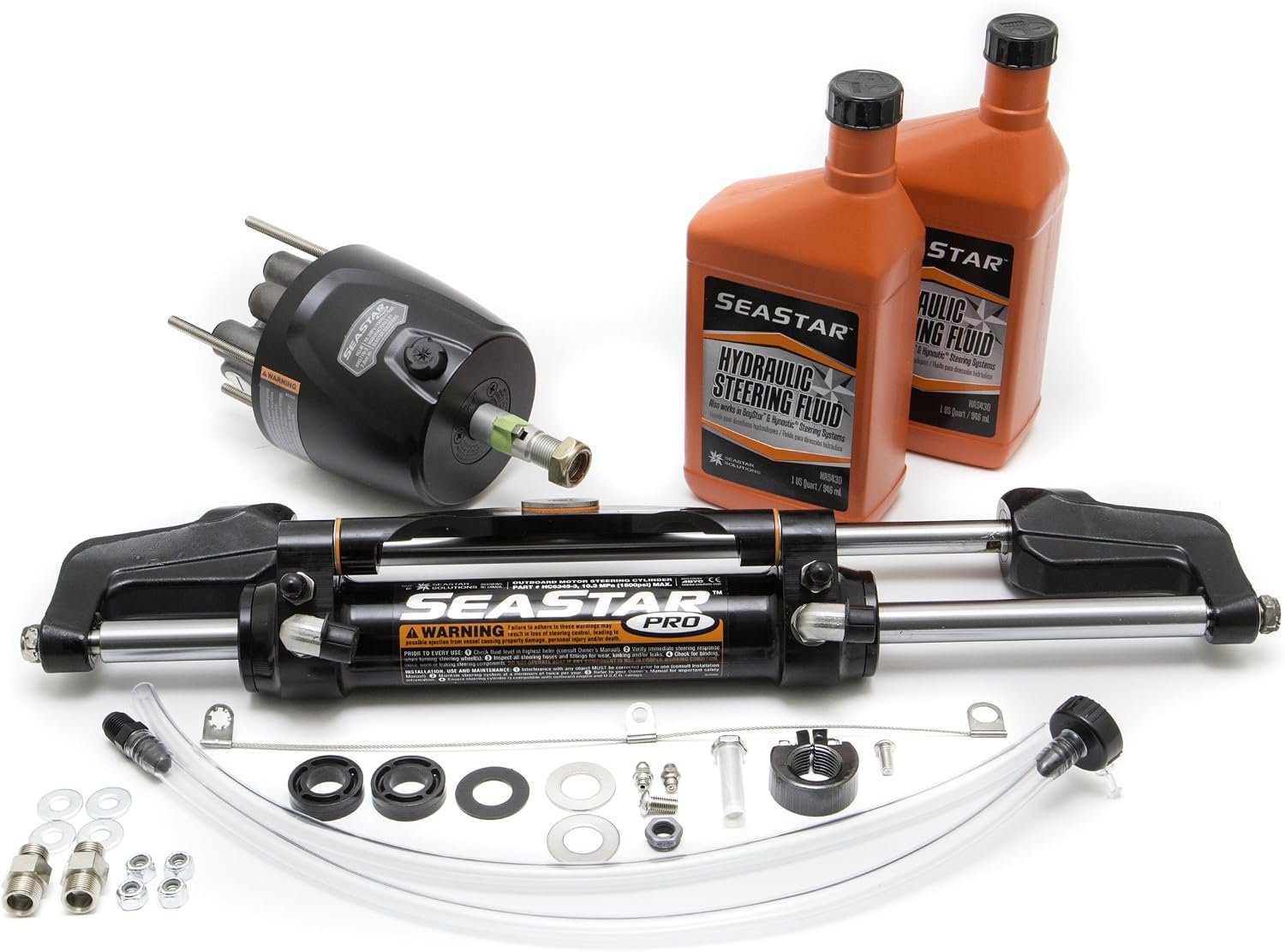 SeaStar HK7500-4 SeaStar PRO Hydraulic Steering Kit – Front Mount Cylinder with High-Performance Helm and Hoses
