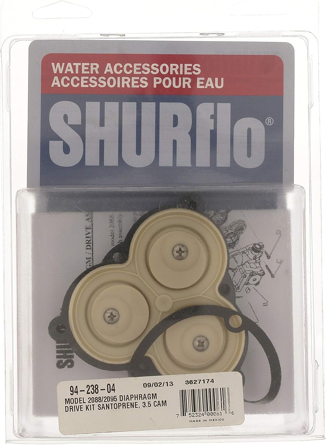 SHURFLO 94-238-04 Diaphragm Drive Kit – Genuine Replacement Pump Drive Assembly for SHURFLO Service Repairs