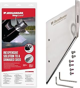 Megaware SkegGuard 27301 Stainless Steel Skeg Protector – 18-Gauge Marine Grade Protection for Select Yamaha Outboards