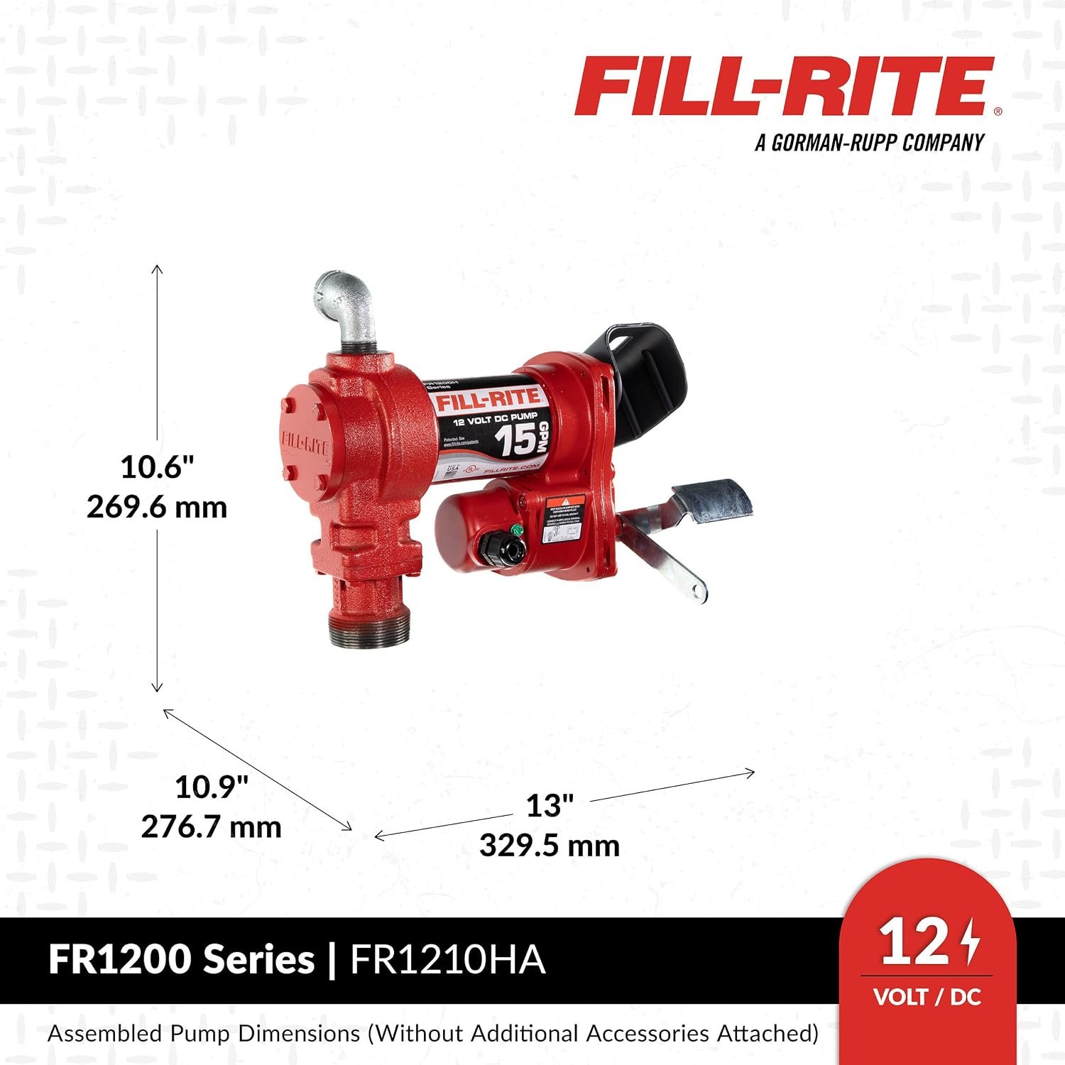 Fill-Rite FR1210HA 12V DC Fuel Transfer Pump Kit – 15 GPM System with Automatic Nozzle and Hose Package - Image 4