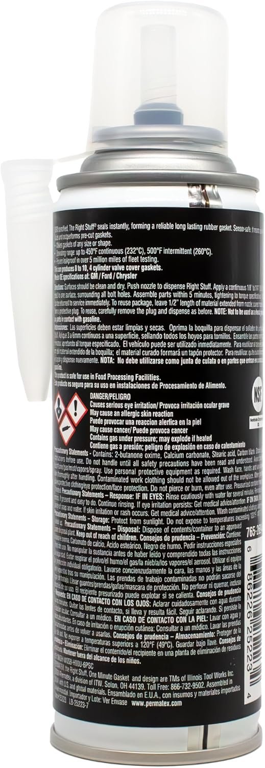 Permatex 25223 The Right Stuff Black 1 Minute Gasket Maker – 4 oz RTV Silicone, 1-Minute Return to Service, High Oil Resistance - Image 3