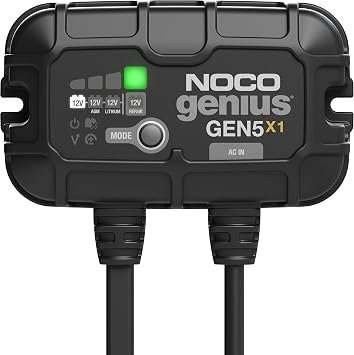 NOCO GEN5X1 1-Bank 5A Onboard Battery Charger – Waterproof Smart Charger for Marine and Recreational Batteries