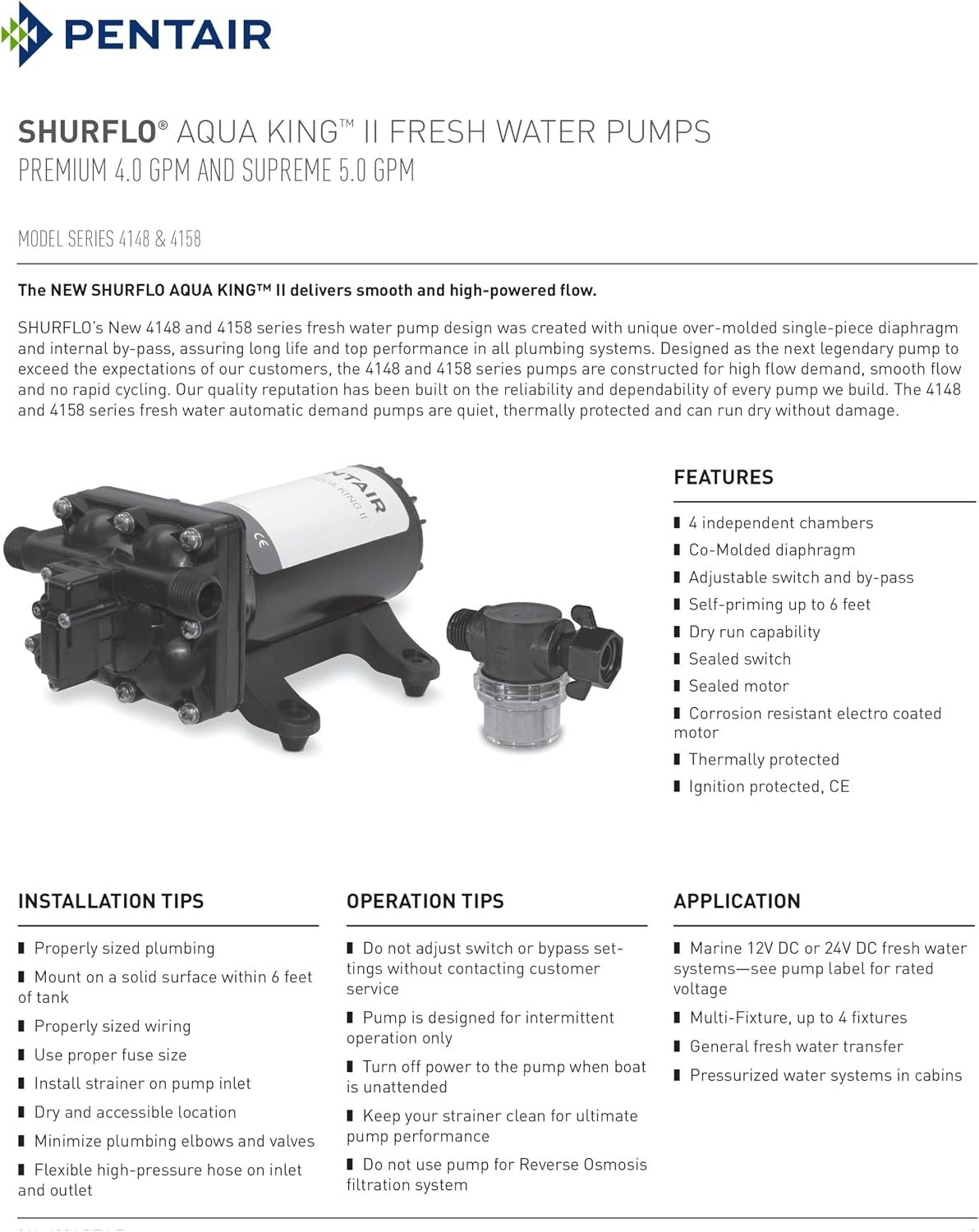 SHURFLO 4158 Series 12V DC Pump – 5.0 GPM Open Flow, 55 PSI Chemical-Resistant Demand Sprayer Pump - Image 2