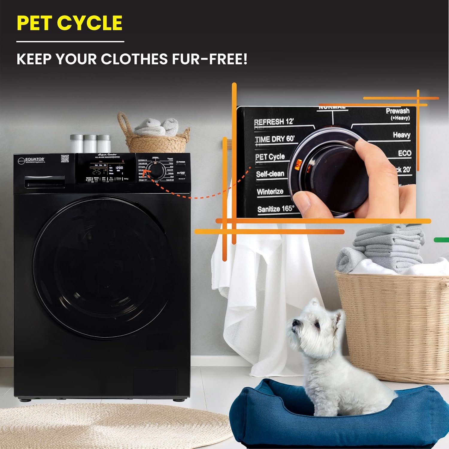 Pinnacle 4800VBLACK Vented Washer Dryer Combo – 13 lb Capacity Black Finish with Exterior Vent Drying System - Image 5