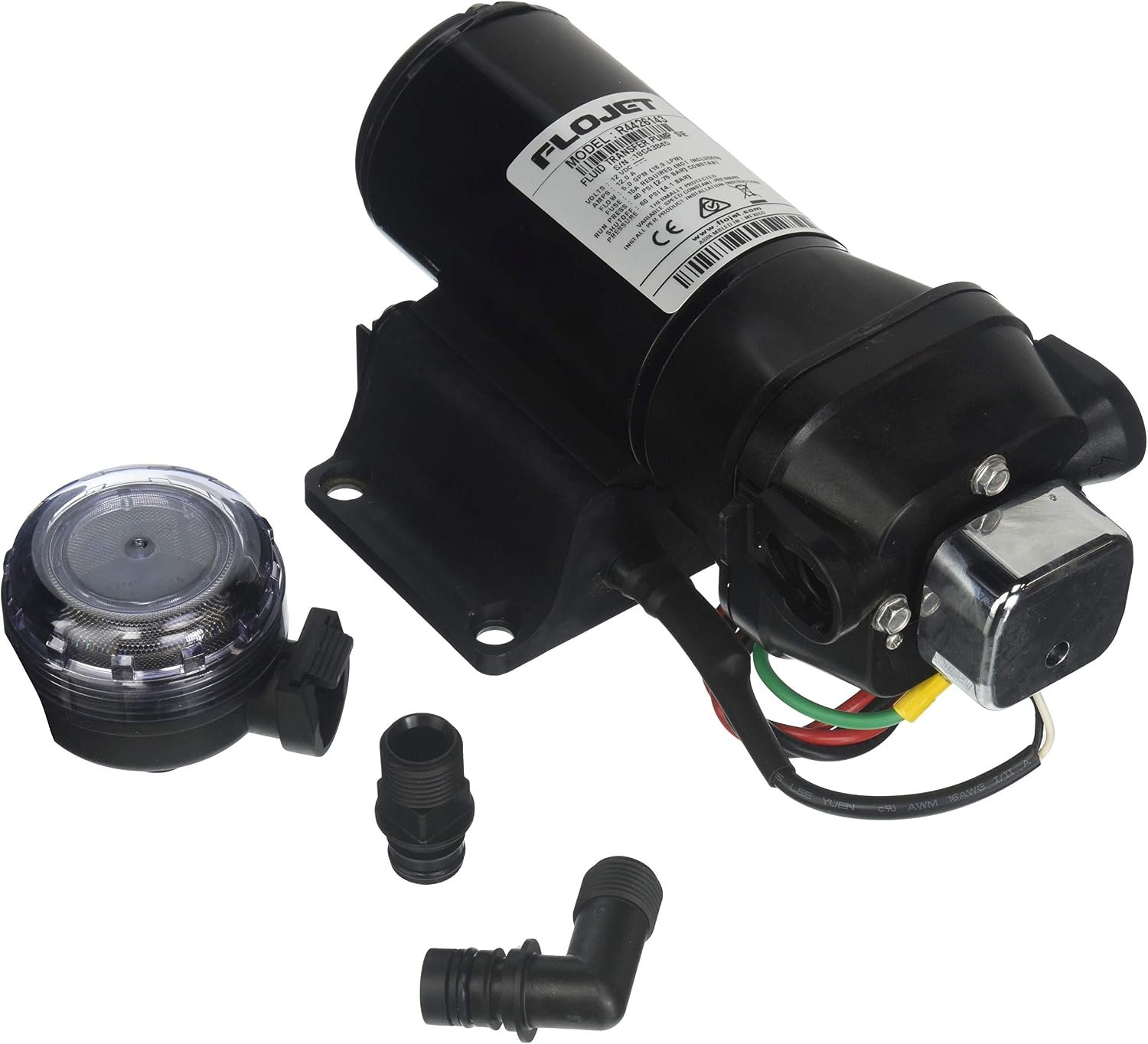 Flojet R4426143A VFLO Water Pump – 12V DC Variable-Speed Design, 5.0 GPM Flow Rate, 50 PSI Pressure