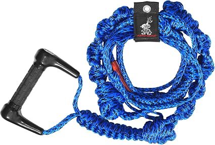 Airhead AHWSR01 Wakesurf Rope – 16 ft 3-Section Floating Surf Rope with EVA Grip & Blue Finish