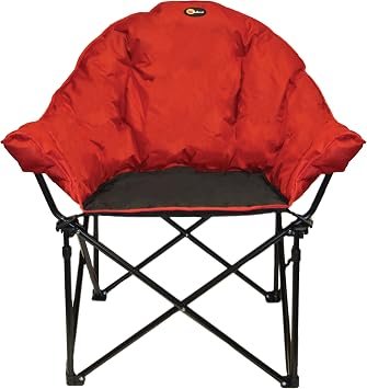 Faulkner 49579 Big Dog Bucket Chair – Burgundy and Black Folding Outdoor Camp Chair