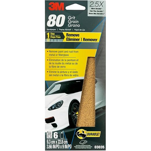 3M Autopak Sheets Medium 3035 – 6 Pack Medium Grit Sanding Sheets for Automotive Surface Preparation