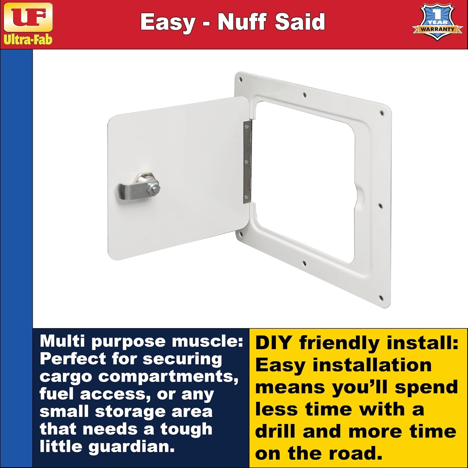 Ultra-Fab 48979009 Universal Access Door – White Locking Cargo Access Door with 5in x 5in Opening and 8in x 7in Frame - Image 4