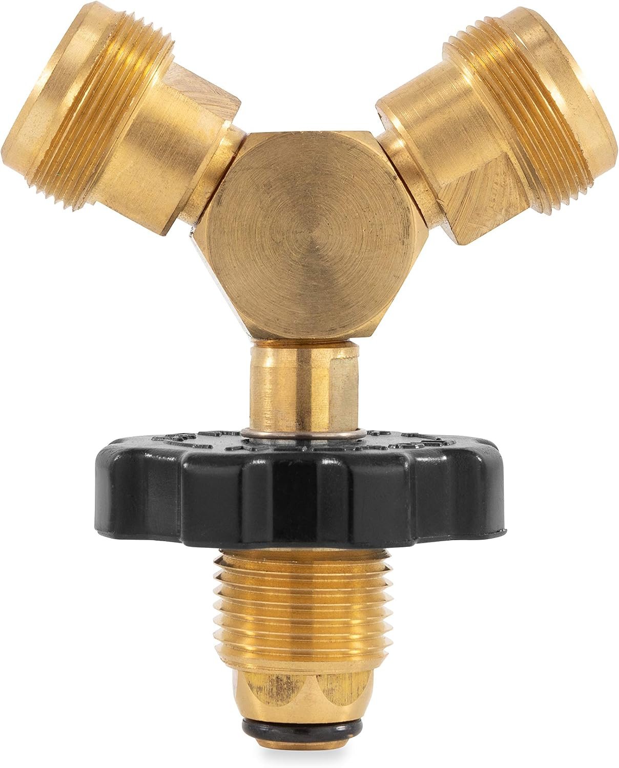 Camco 59893 Propane Y Adapter – POL Male Inlet with Dual 1in-20 Male Appliance Connections - Image 2