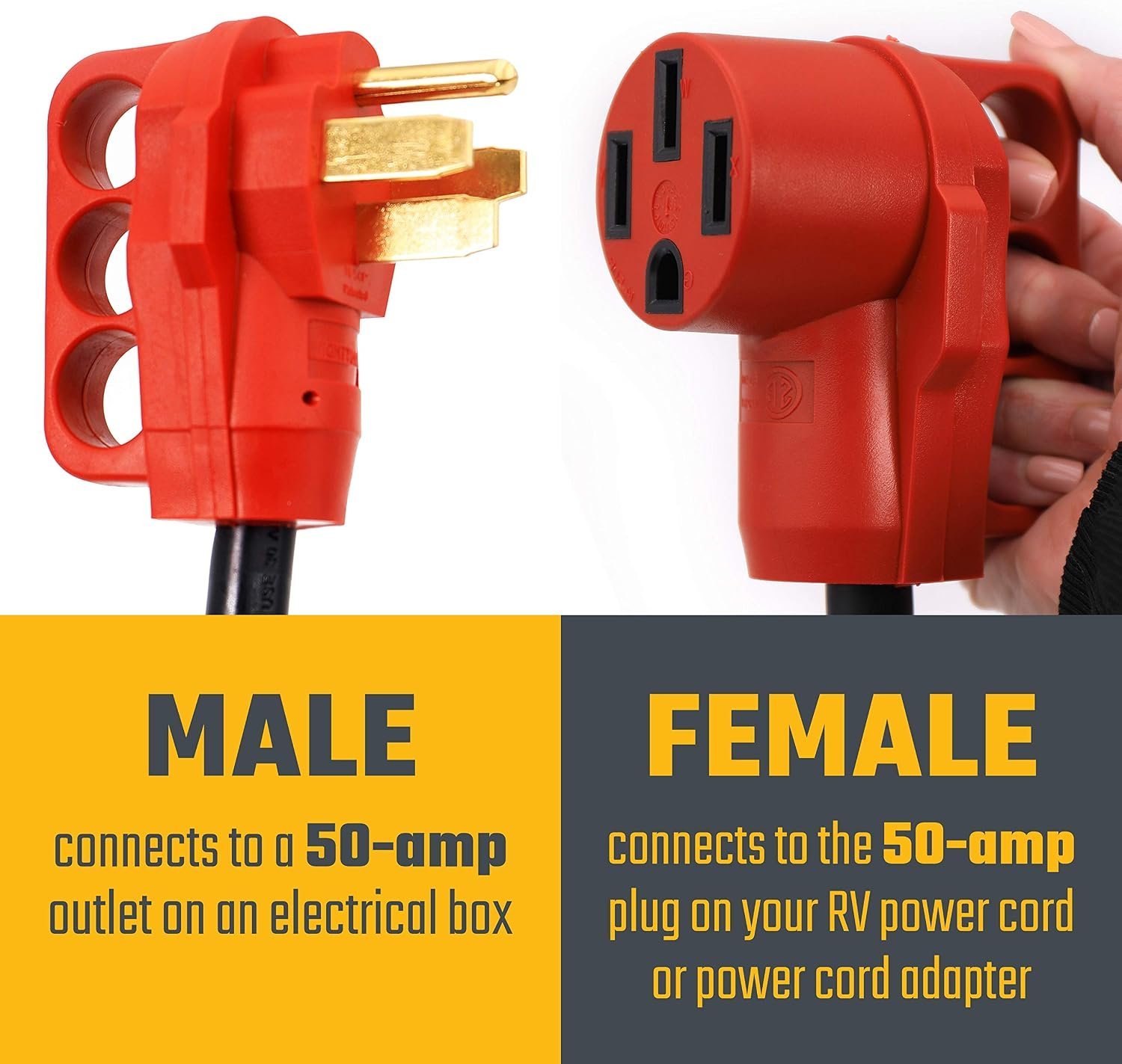 Valterra A105050EH 50 Amp RV Extension Cord – 50 Foot Heavy-Duty Power Cable – Marine-Grade Electrical Connection - Image 7