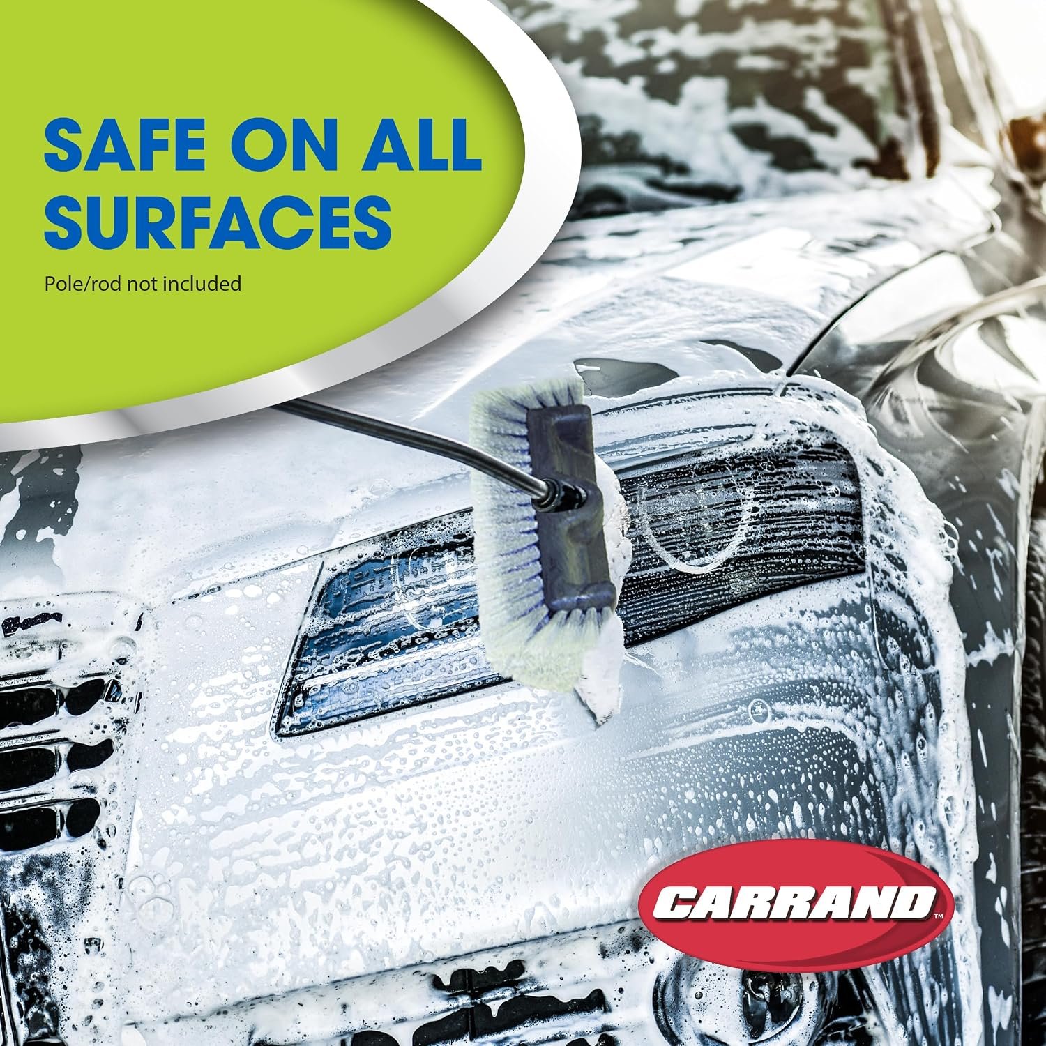 Carrand 93111 Quad Head Wash Brush – 10in Vehicle Cleaning Head with Four-Sided Bristle Coverage and Pole Compatibility - Image 2