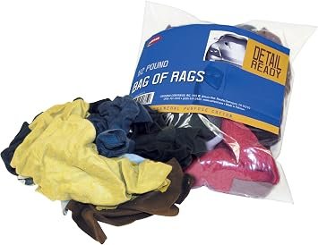 Carrand 40071 Bag of Cleaning Rags – 1/2 lb Reusable Assorted Cotton Cloths for Auto Marine Home and Shop Use