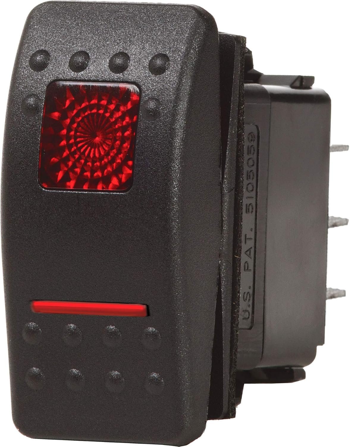 Blue Sea Systems 7936 Contura II DPDT Switch – ON/OFF/ON Three Position Black Marine Rocker Switch
