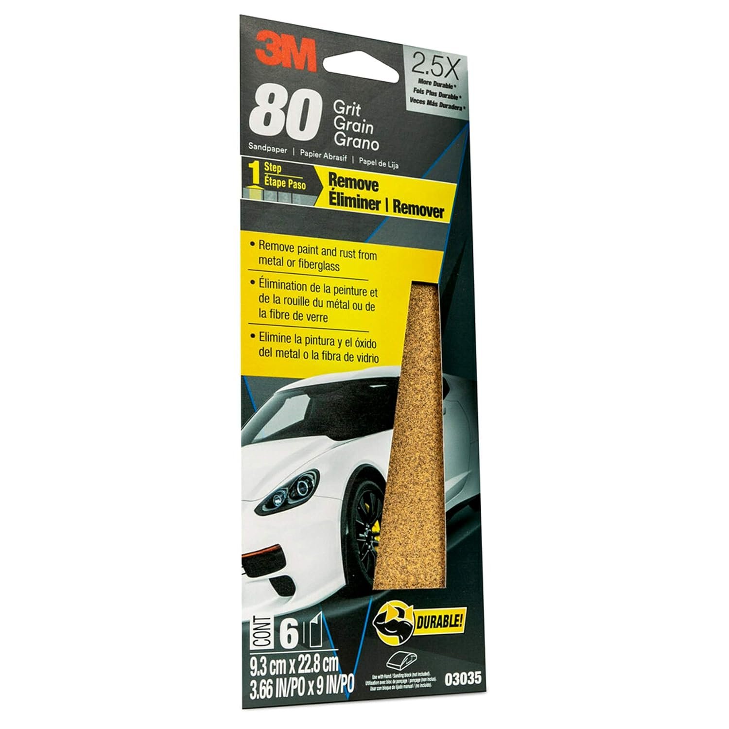 3M Autopak Sheets Medium 3035 – 6 Pack Medium Grit Sanding Sheets for Automotive Surface Preparation - Image 2