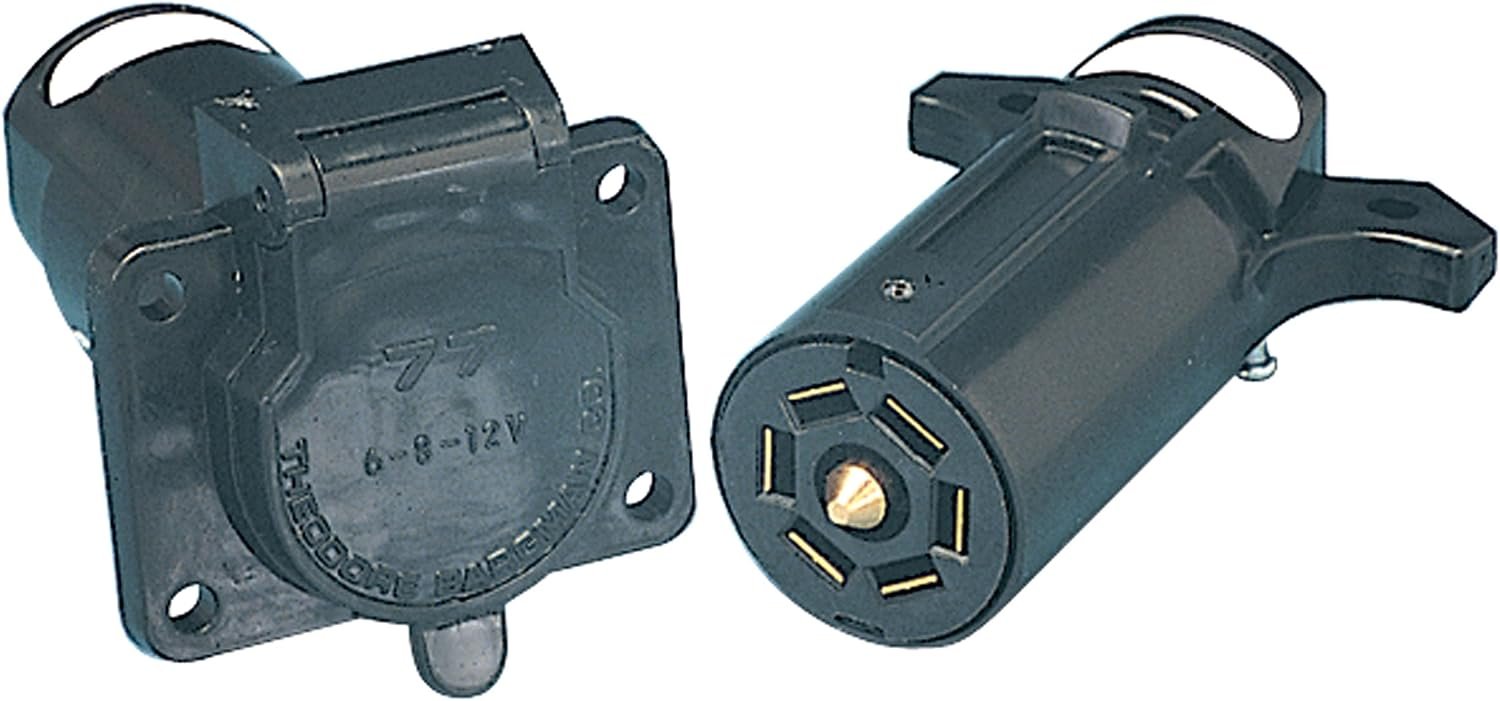 Bargman 5077001 7-Way Vehicle Connector Socket – Thermoplastic Housing, Brass Contacts, Dust Cover Included - Image 2