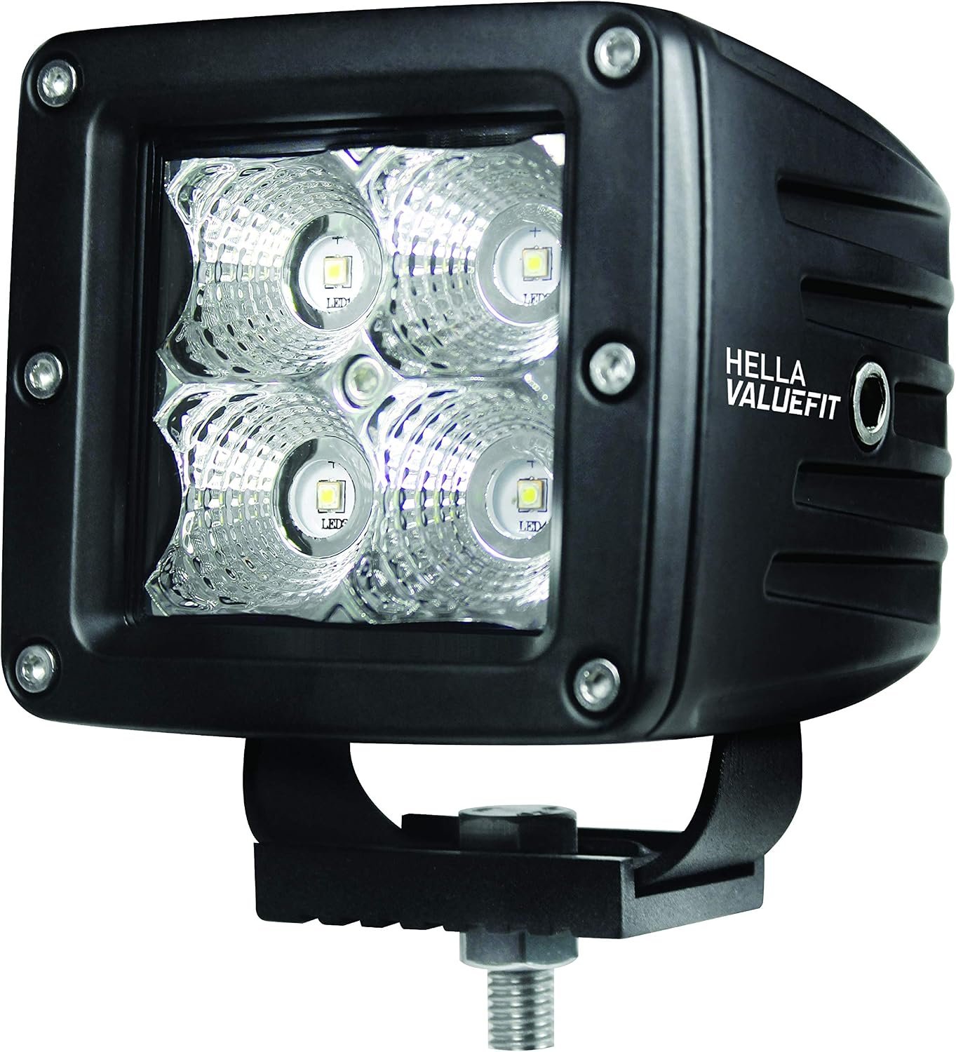 HELLA ValueFit Cube 357000011 Cube 4 LED Single Flood Light – Black Housing – 1400 Lumen Work Lamp - Image 2