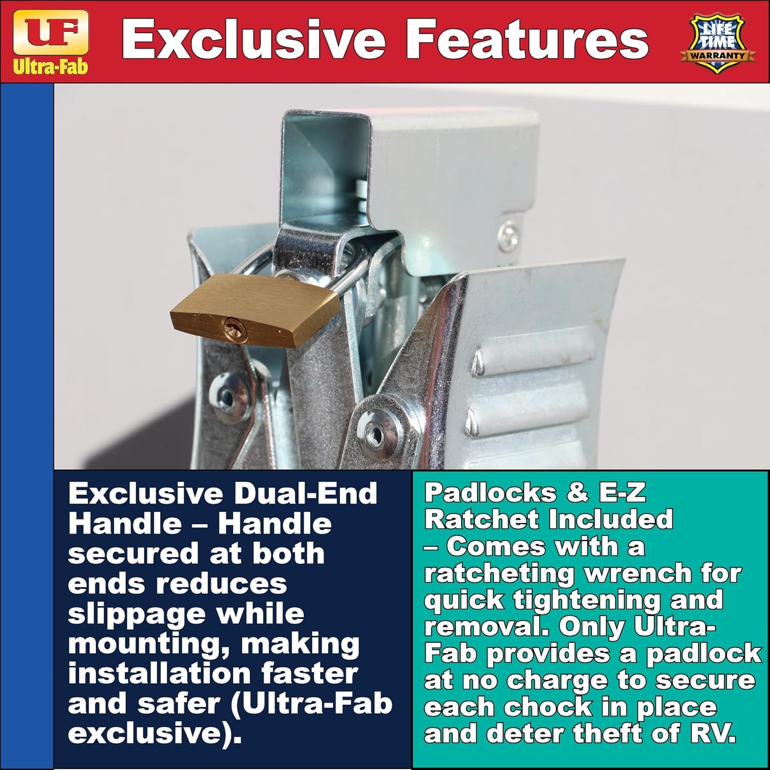 Ultra-Fab 21001094 Super Grip Chock XL – Single Wheel Chock with High-Grip Surface for RV and Trailer Stability - Image 3