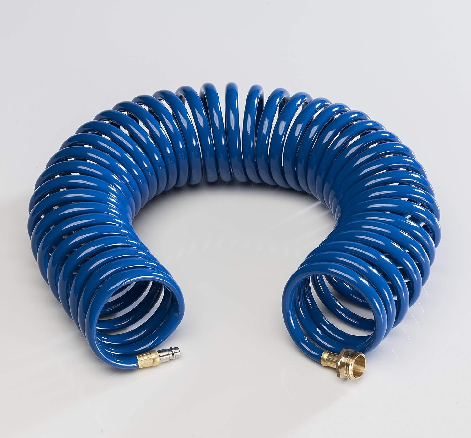 Empire Faucet CRDCOILBLU 15ft Coiled Extension Hose – Blue Quick Disconnect RV Water Hose for Outdoor Showers - Image 4