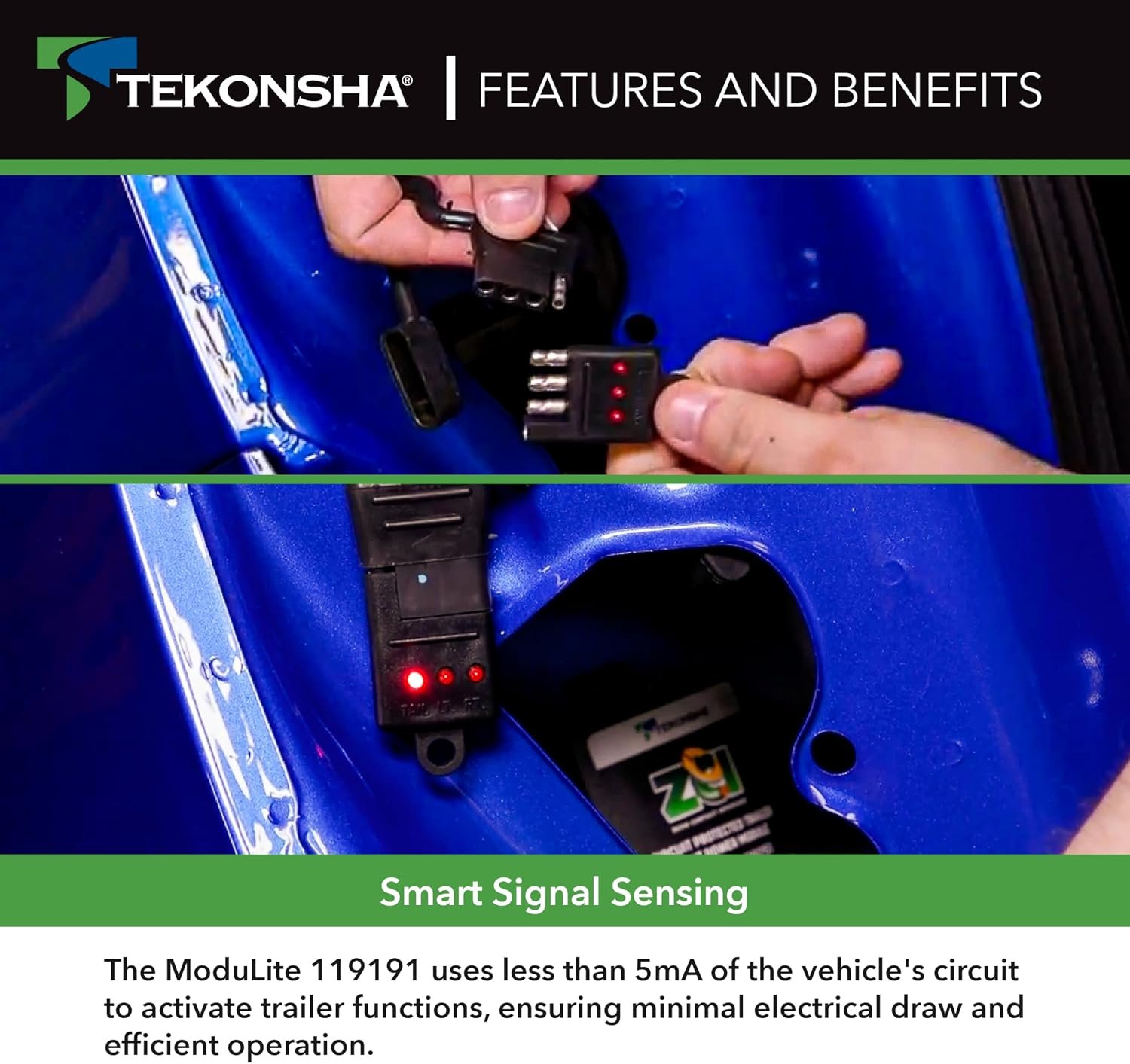Tekonsha 119250 ZCI Universal T-Connector – Zero Contact Interface Trailer Wiring Module for Vehicles Without Factory Wiring - Image 5