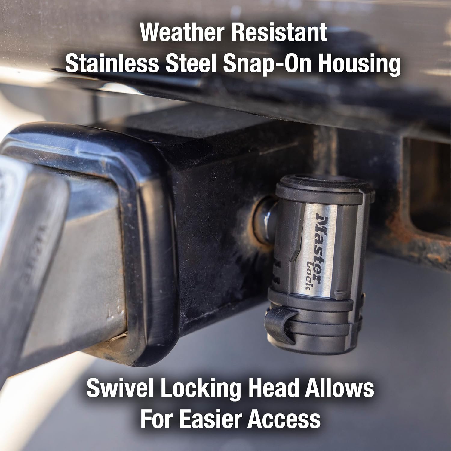 Master Lock 2866DAT Chrome Steel Lock Set – 5/8in Receiver Lock and 1/2in Coupler Lock for Trailer Security - Image 6