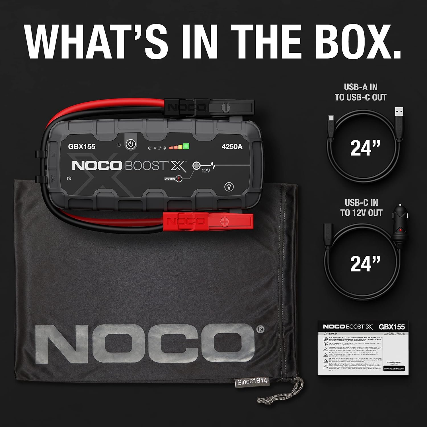 NOCO GBX155 Boost X 4250A Jump Starter – 12V Lithium Booster Pack for Gas and Diesel Engines up to 10.0L - Image 5