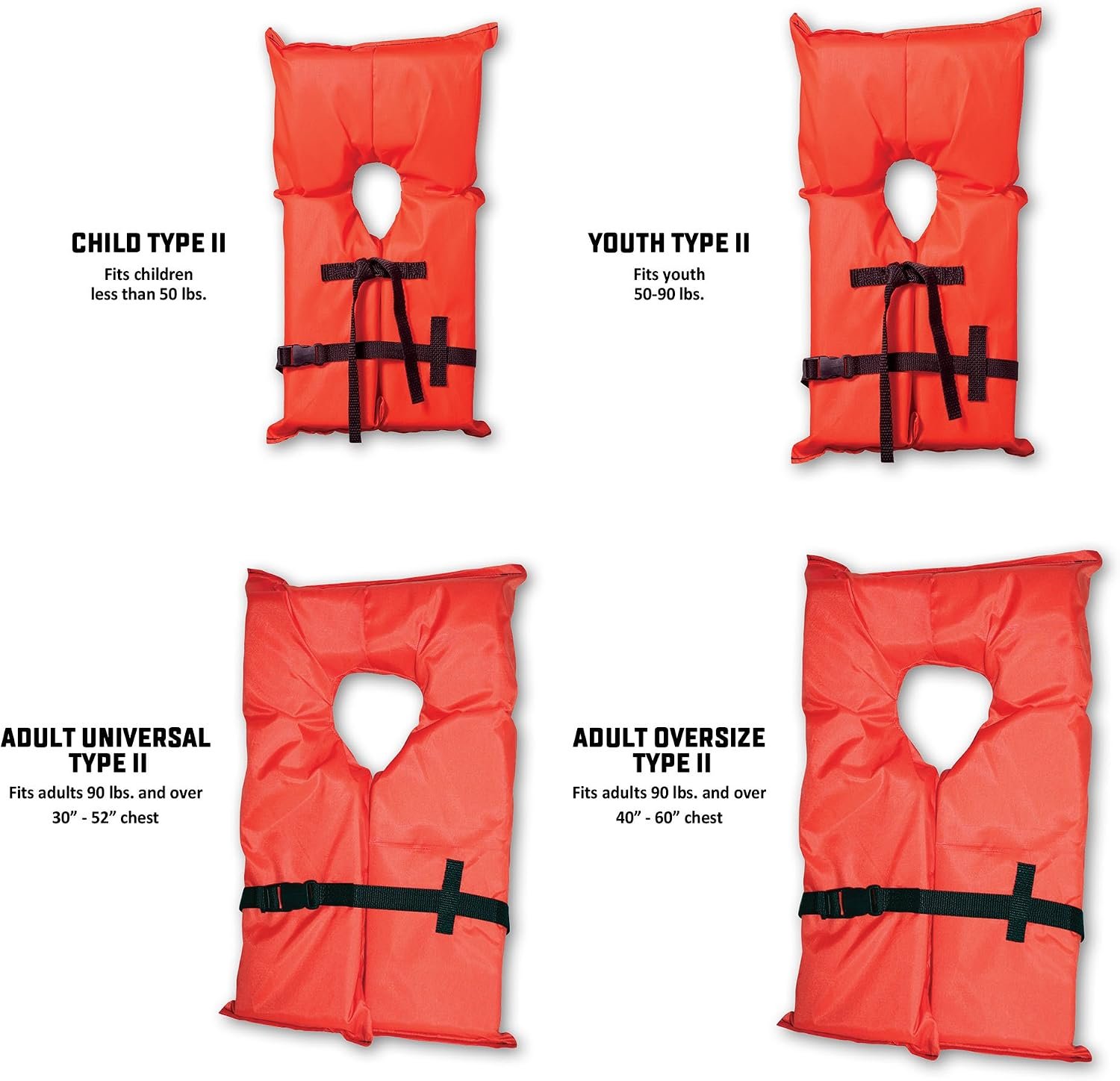 Onyx Outdoor Adult Type II Life Vest Orange – USCG Approved Near-Shore Flotation Device with Foam Buoyancy - Image 2