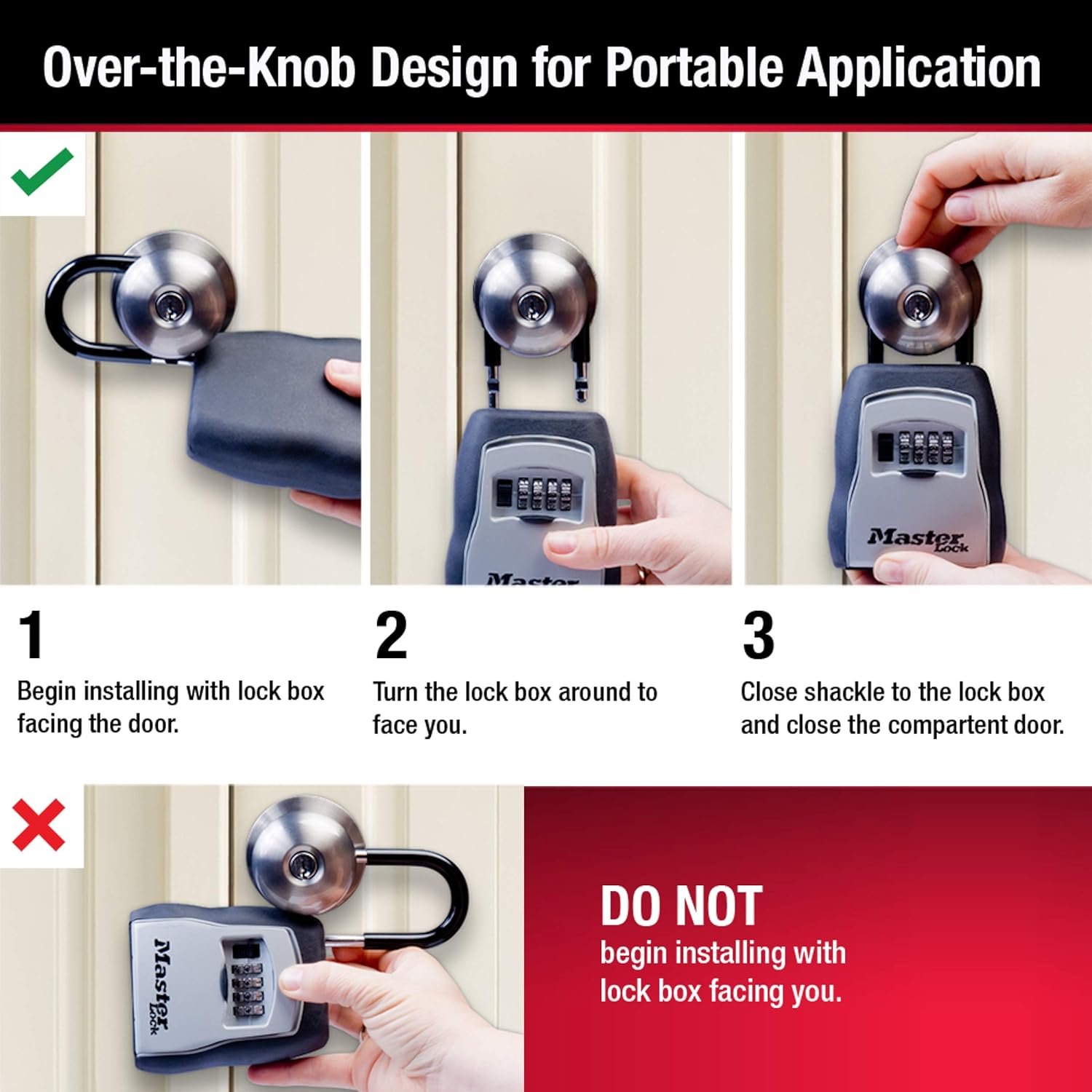 Master Lock 5400D Portable Key Storage Lock Box – Wall Mount Design with Set-Your-Own Combination Access - Image 4