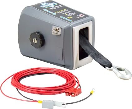 Dutton-Lainson 25200 StrongArm TW4000 Electric Winch – 1500 lb Capacity 12V DC with 20ft Polyester Strap and Mechanical Brake