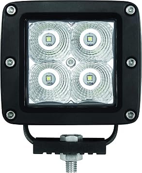 HELLA ValueFit Cube 357000011 Cube 4 LED Single Flood Light – Black Housing – 1400 Lumen Work Lamp
