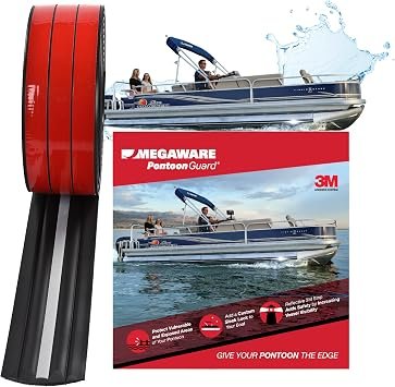Megaware PontoonGuard 30232 Black Pontoon Protection Kit – 32ft UV-Stabilized Tube Guard for Pontoon Boats