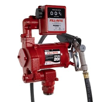 Fill-Rite FR701V AC Fuel Transfer Pump System – 115V Fuel Pump with 807C Meter and Manual Nozzle for Commercial Fueling
