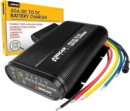 Wagan 7411 40A DC-to-DC Battery Charger – Smart Multi-Stage Charging System for 12V Dual Battery Applications