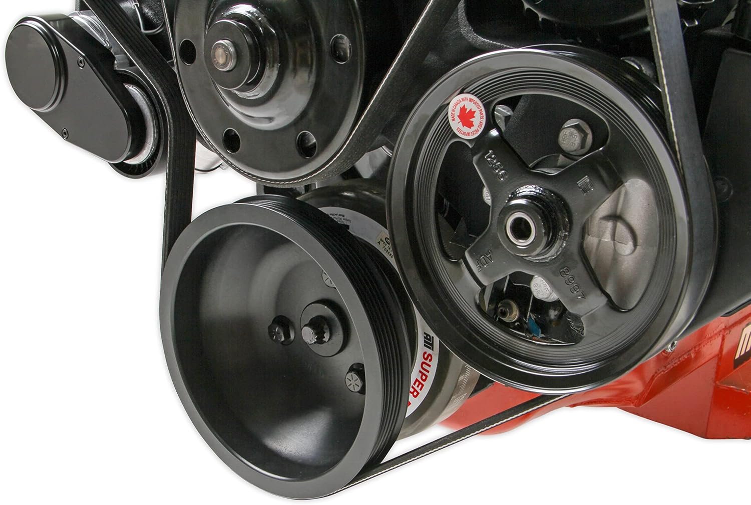 Holley 202-42BK Mid-Mount Accessory Drive System – Black Finish – Big Block Chevy Front Drive Kit - Image 7