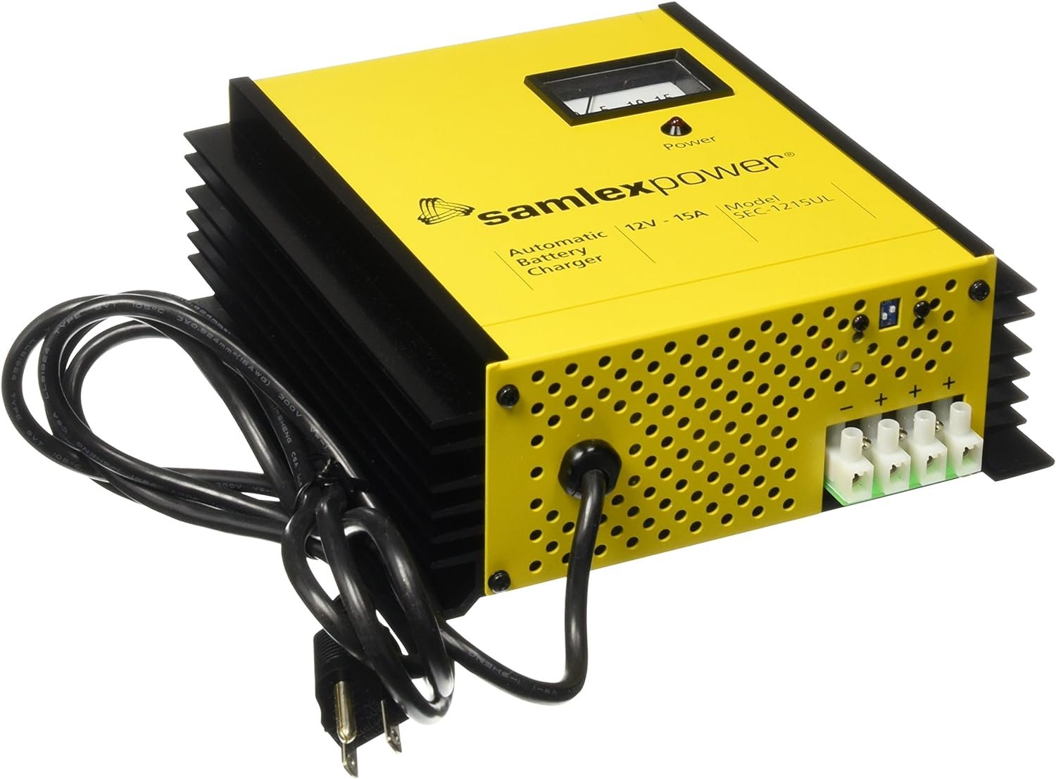 Samlex SEC-1215UL Battery Charger – 12V 15A Three-Stage Smart Charger with 3-Bank Output and Power Supply Mode