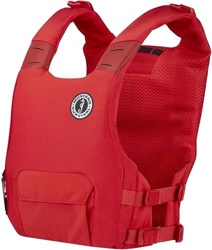 Mustang Survival MD71834 Khimera Dual Flotation Life Vest – Red Hybrid PFD with Foam and Inflatable Buoyancy Technology