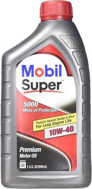 Mobil Super 10W-40 Motor Oil 1 Qt – Synthetic Blend Formula – API SP Protection for Cars, SUVs and Light Trucks