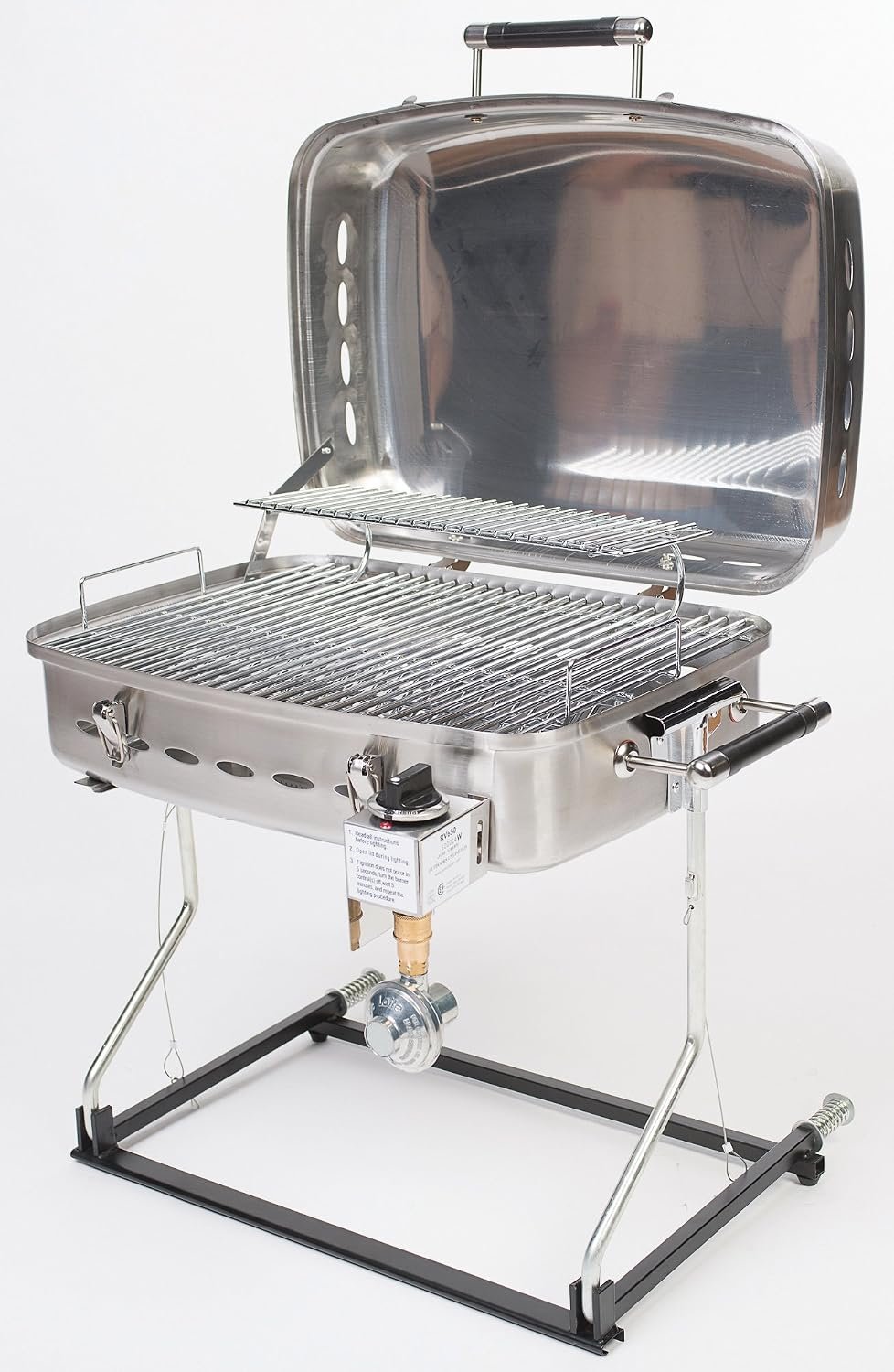 Faulkner 52302 Deluxe Stainless Steel Gas Grill – Portable Outdoor Cooking Grill for Camping and RV Use - Image 3