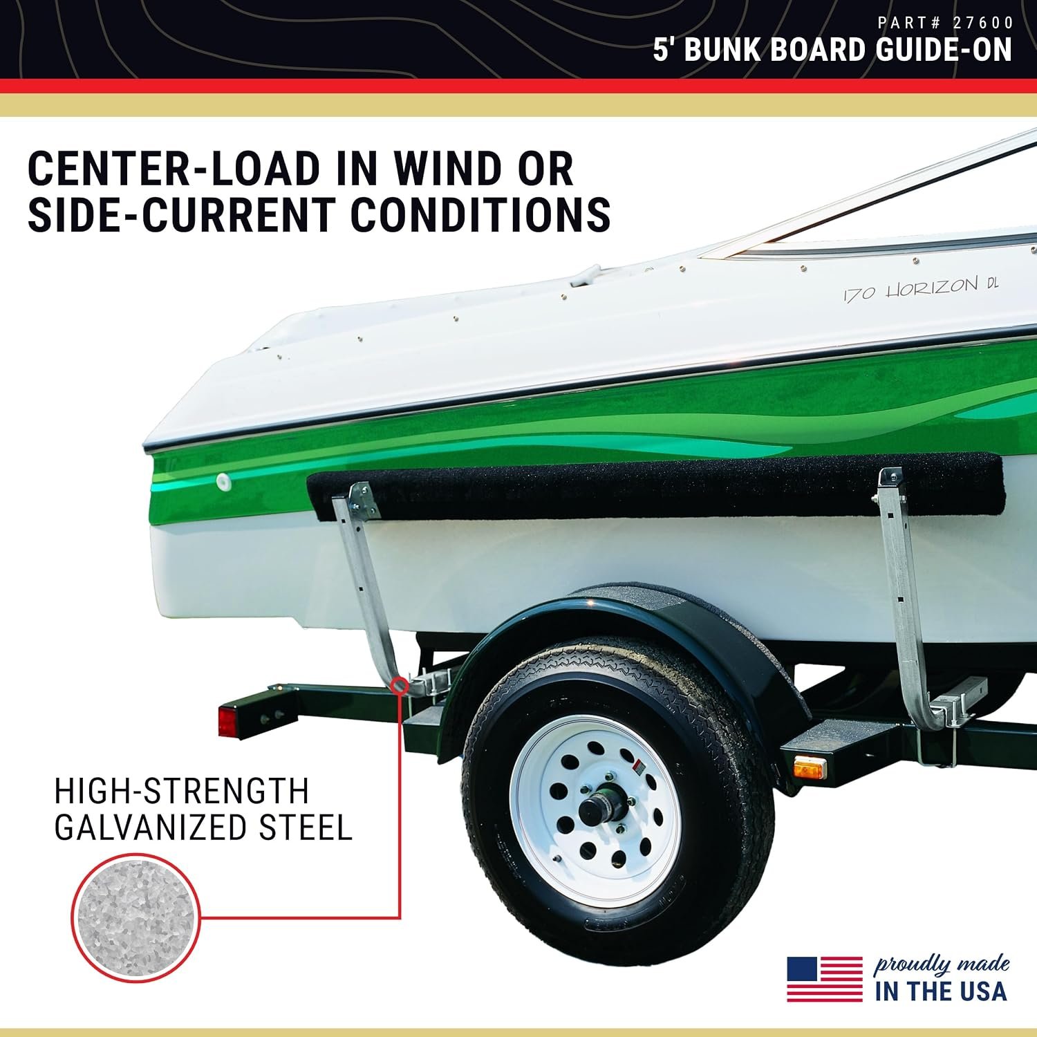 C.E. Smith 27600 Bunkboard Guide – 5 Foot Marine Trailer Boat Guide System - Image 2