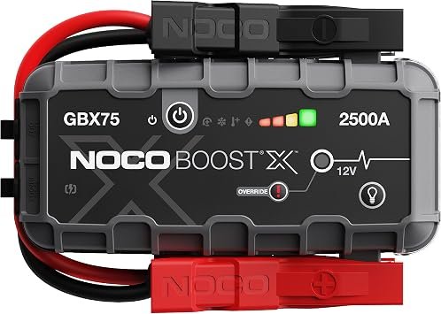 NOCO GBX75 Boost X 12V 2500A Jump Starter – Lithium Booster Pack with USB-C Power Delivery for Gas and Diesel Engines