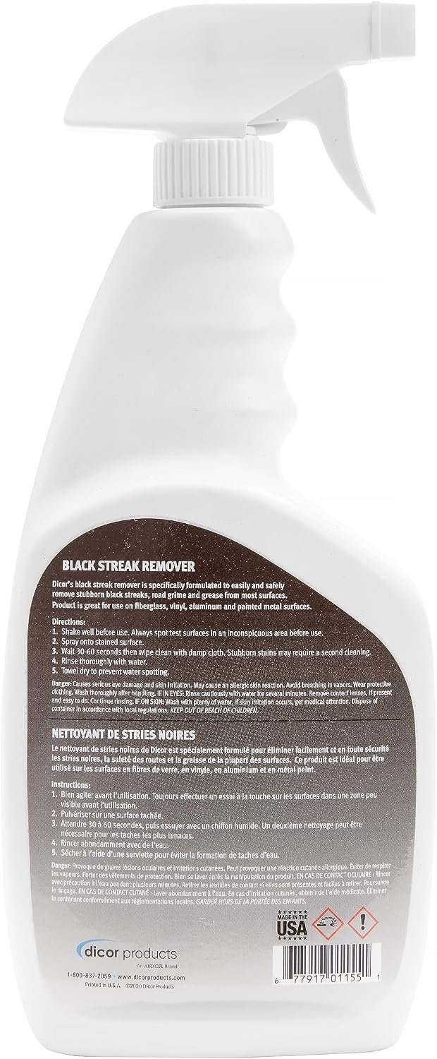 Dicor CP-BSR320S Black Streak Remover Spray – 32 oz Professional RV Cleaner for Fiberglass, Vinyl & Painted Metal Surfaces - Image 2