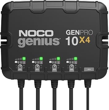NOCO GENPRO10X4 4-Bank 40A Onboard Battery Charger – 12V/24V Smart Marine Charger with IP68 Waterproof Design