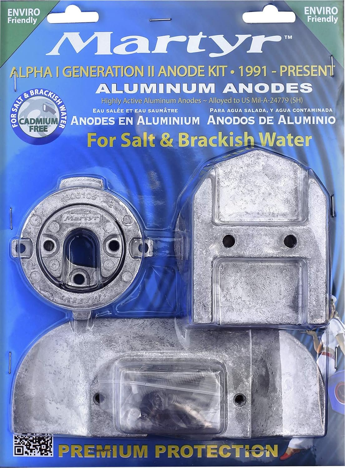 CMP Group CMALPHAKITA Mercury Alpha I Gen II Anode Kit – Aluminum Alloy Protection for Salt and Brackish Water Drives