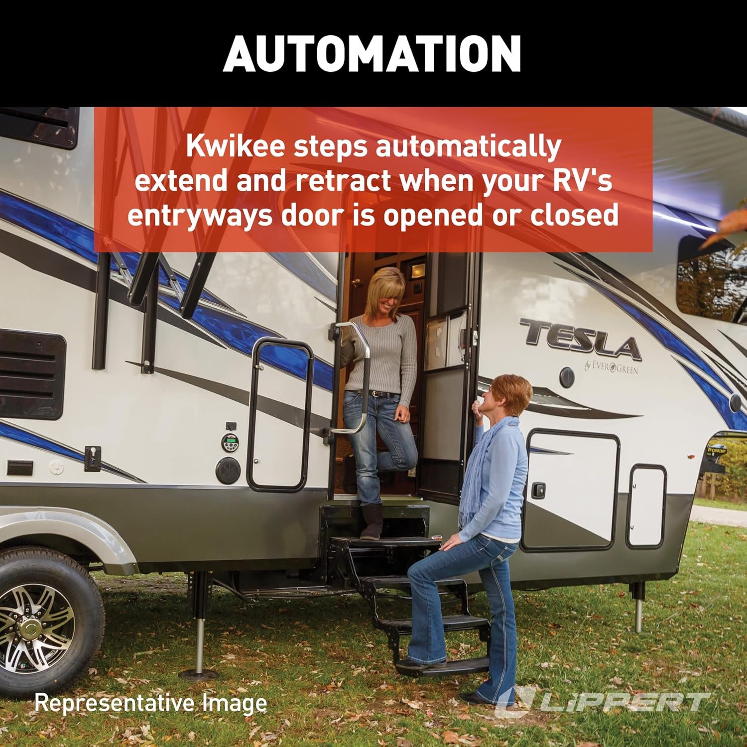 Lippert 3694042 Kwikee Series 23 Electric Step – Fully Automatic RV Entry Step with Integrated Controller - Image 3