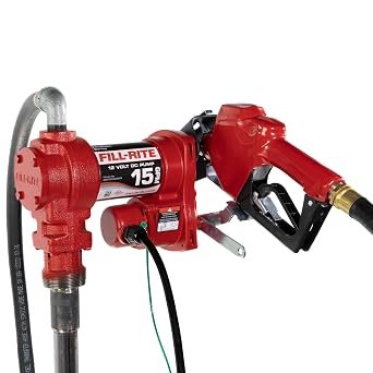 Fill-Rite FR1210HA 12V DC Fuel Transfer Pump Kit – 15 GPM System with Automatic Nozzle and Hose Package
