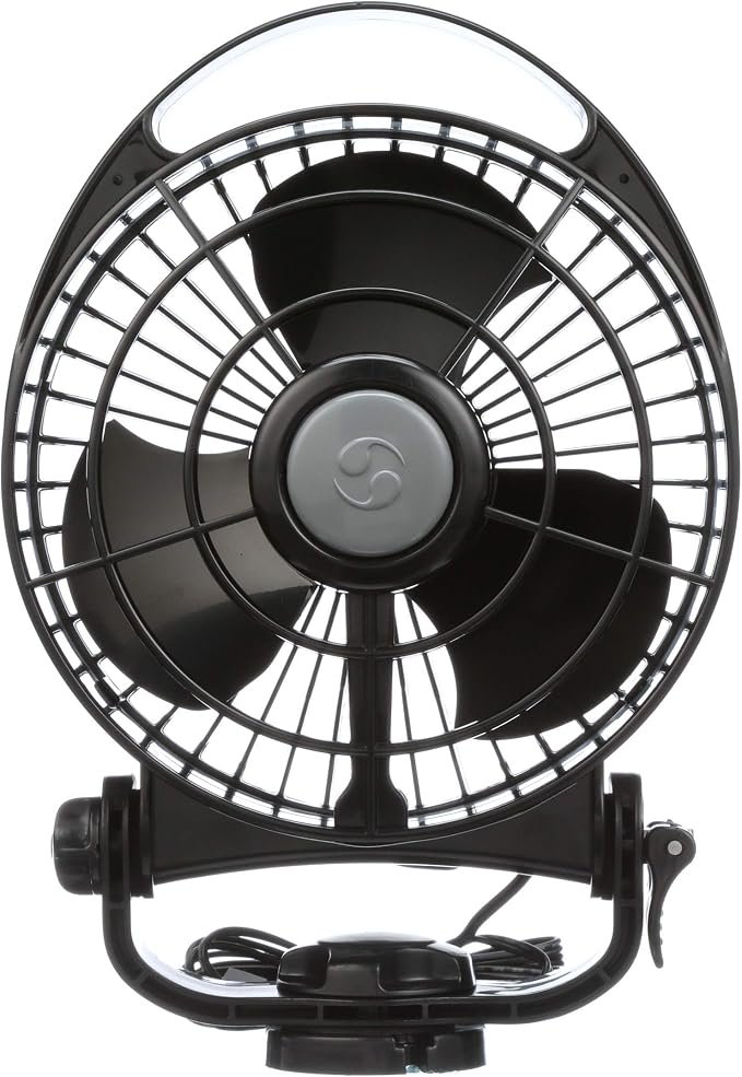 Caframo 748CA24BBX Bora 24V Marine Fan – Three-Speed Cabin Fan with Adjustable Gimbal Mount and Black Housing