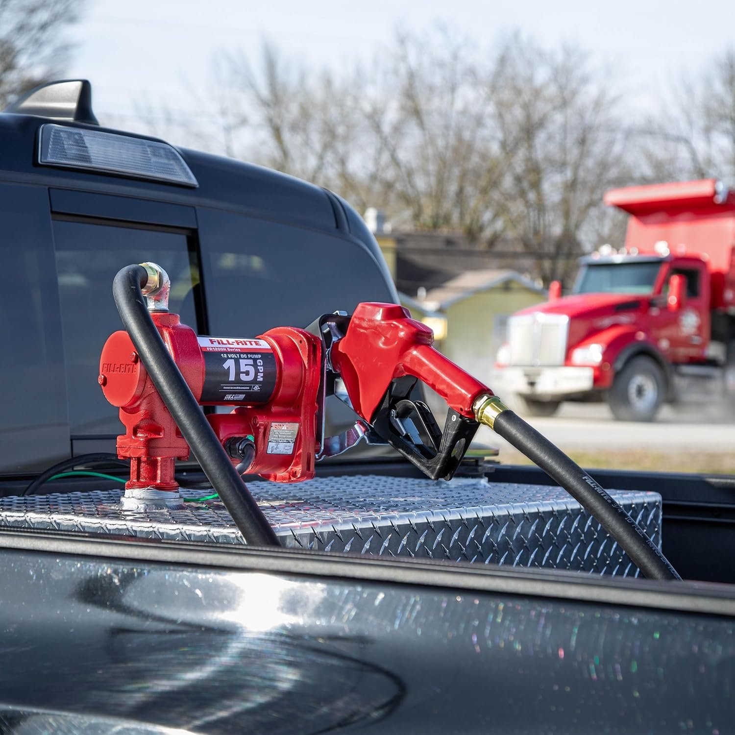 Fill-Rite FR1210HA 12V DC Fuel Transfer Pump Kit – 15 GPM System with Automatic Nozzle and Hose Package - Image 5