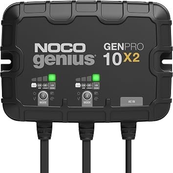 NOCO GENPRO10X2 2-Bank 20A Onboard Battery Charger – Dual-Bank Smart Marine Charger with Temperature Compensation