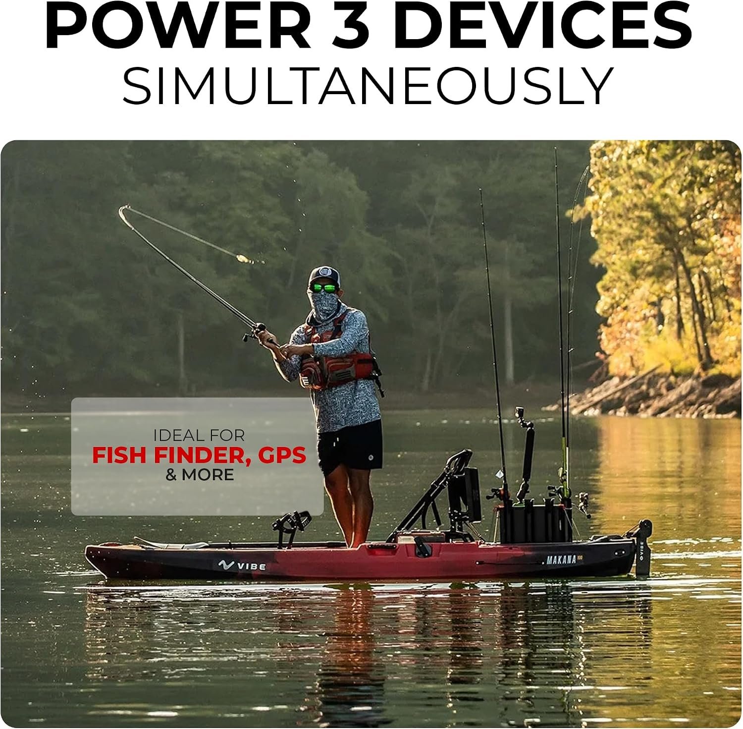 Connect-Ease RCE12VKYK YAK QUIK 3 Device Connection System – 12V Plug-and-Play Power Hub for Kayak Fishing Electronics and Ice Fishing Gear - Image 4